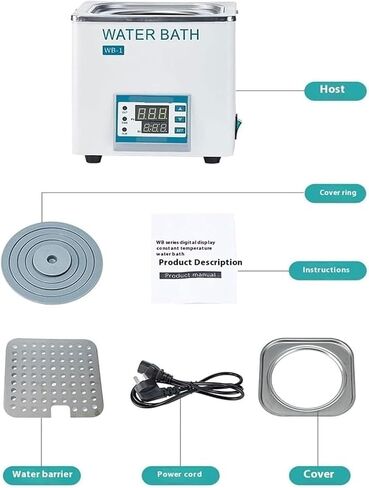 3L Lab Water Bath, 300W Single Hole Stainless Steel Water Bath, Laboratory Electric Digital Display Water Bath, Anti-dry Burning Thermostatic Water Bath, Stable Heating in Saudi Arabia