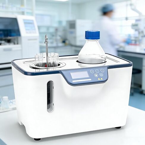 Thermostatic Laboratory Water Bath, 800W LCD Screen Water Bath, with 5L Stainless Steel Inner Tank, 1min-99h59min Timing, Anti-Dry Burn Protection, 2 Water Outlets in Saudi Arabia