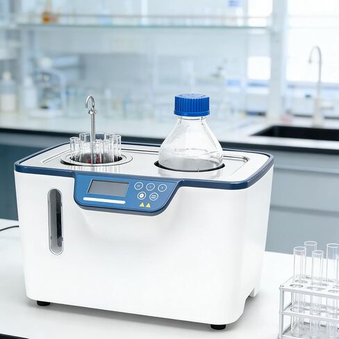 Lab Digital Water Bath, 800W Thermostatic Heating Bath, Stainless Steel Inner Tank 5L, with Timing/Temperature RT-100℃, Anti-Dry Burn Protection, 2 Openings, for Food Testing in Saudi Arabia