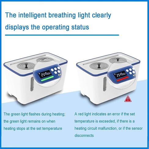 Lab Digital Water Bath, 800W Thermostatic Heating Bath, Stainless Steel Inner Tank 5L, with Timing/Temperature RT-100℃, Anti-Dry Burn Protection, 2 Openings, for Food Testing in Saudi Arabia