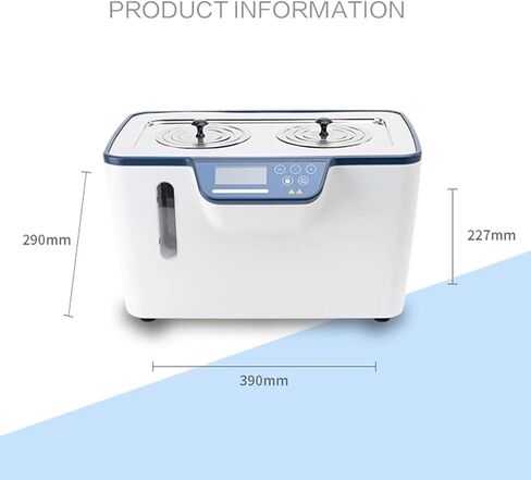 Lab Digital Water Bath, 800W Thermostatic Heating Bath, Stainless Steel Inner Tank 5L, with Timing/Temperature RT-100℃, Anti-Dry Burn Protection, 2 Openings, for Food Testing in Saudi Arabia