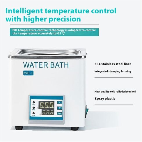300W Digital Lab Water Bath, 3L Single Hole Stainless Steel Water Bath, Electric Digital Display Constant Temperature Water Bath, with Timing Function, Stable Heating in Saudi Arabia