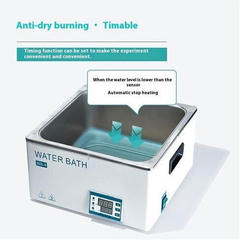 300W Digital Lab Water Bath, 3L Single Hole Stainless Steel Water Bath, Electric Digital Display Constant Temperature Water Bath, with Timing Function, Stable Heating in Saudi Arabia