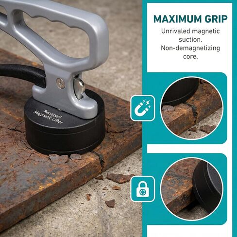 Heavy Duty Strong Magnetic Pickup Tool - 40LBS Pull Force Telescoping Magnet Stick with Quick Release Handle, Retractable Neodymium Magnet for Heavy Iron Plates, Metal Objects, Tool Steel Use (1PCS) in Kuwait
