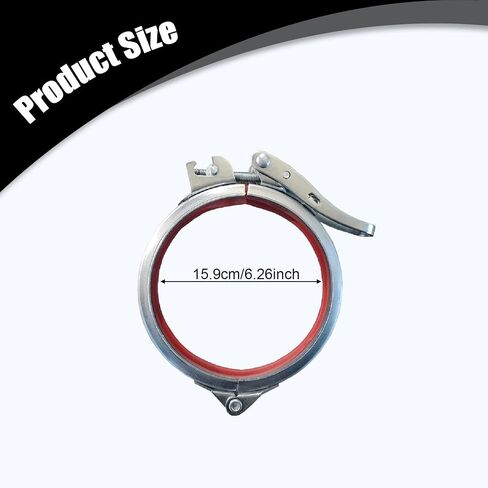 Milageto Adjustable Pipe Clamp Quick Release Accessories Industrial Lightweight Heavy Duty Easy to Install Sturdy Duct Clamp Hose Clip, Inner Diameter 159mm in Kuwait