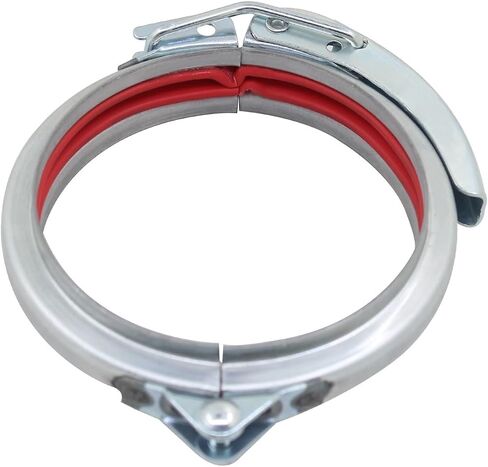 Quick Release Round Duct Clamp, Pipe Hose, Adjustable Diameter 80-400mm, SS Galvanized Barrel Ring(Stainless steel,125mm) in Kuwait