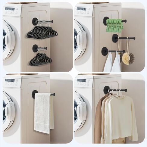Extendable Magnetic Hanger Holder for Laundry Room, Strong Magnetic Hook, Magnet Clothes Hanger Organizer Rack for Side of Washer or Dryer, Space Saving Laundry Storage in Kuwait