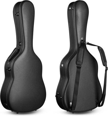 AW Acoustic Guitar Case Hard Dreadnought 41 Inch Wooden Hardshell Carrying Case with Lock Accessory Compartment for Airline Travel Black in Saudi Arabia