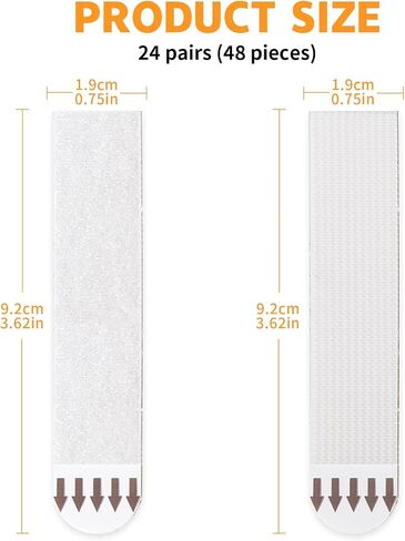 Picture Hanging Strips Heavy Duty, 24 Pairs(48 Strips) Large Picture Hangers Adhesive Strips, Hang Pictures on Wall Without Nails, Command Strips, Poster Hanging Strips Damage Free in Kuwait
