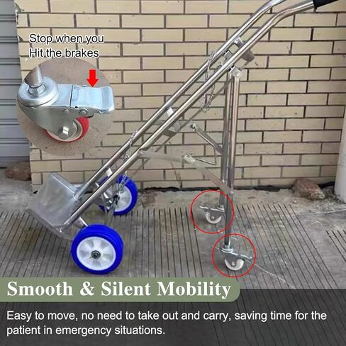 Cylinder Tank Holder Stainless Steel Collapsible Oxygen Tank Cart, Large Welding Gas Cylinder Cart Trolley for Factory, Portable Rolling Co2 Cylinder Fixed Shelf,Silver in Kuwait