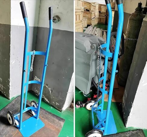 Cylinder Tank Holder Single Oxygen Cylinder Cart with Handle, Portable Rolling Oxygen Tank Holder for Storage 40/50L Cylinders, 2 Wheels Industrial Handcart for Labs in Kuwait