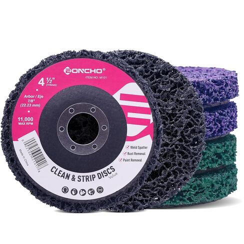 Stripping Discs 4-1/2" Paint & Rust Removal Wheels for Angle Grinder, Paint Rust Oxidation Weld Scale & Coating Removal Stripping Wheels, Multi-Color Abrasive Disc Set 6-Pack（Black Purple Green） in Kuwait
