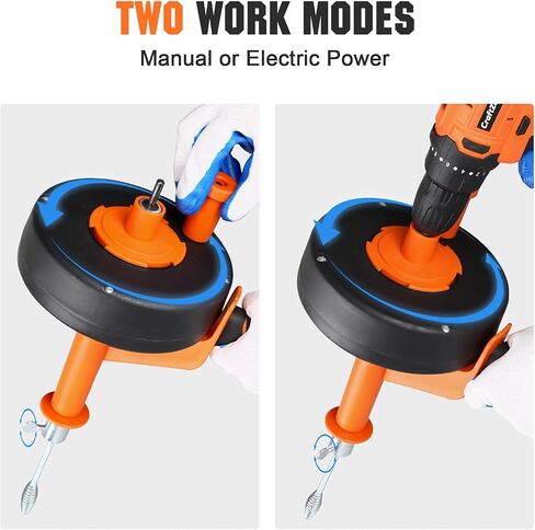 Drain Auger 25 Ft,Plumbing Snake With Drill Adapter,Pipe Clog Remover for Kitchen Bathroom Shower Sink Cleaning,Flexible Spring Steel in Kuwait