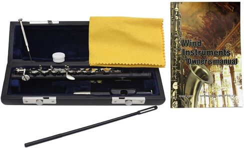 16 Key of C Piccolo, with Hard Case, Cleaning Rod, Cloth, Guarantee Sound, Piccolo Instrument for Beginners Student in Kuwait