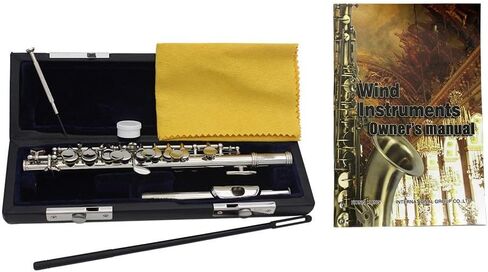 16 Keys C Piccolo, Piccolo Musical Instrument, Guarantee Sound, with Case, Tuning Rod and Cloth, for Beginner Kids Student(Silver) in Kuwait