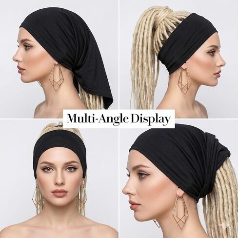 3 PCS Loc Caps for Men Dreadlock Caps Loc Sock Dreadlock Tube Bands Soft and Comfortable for Women, Black in Kuwait