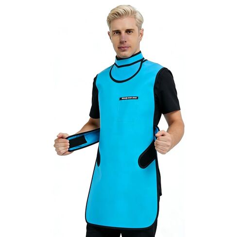 Xray Lead Apron Soft-Touch 0.5mmpb Fabric Half Radiation Shield Protective Apron with Lead Thyroid Shield Collar Lightweight (Football Grid Green, M) in Kuwait