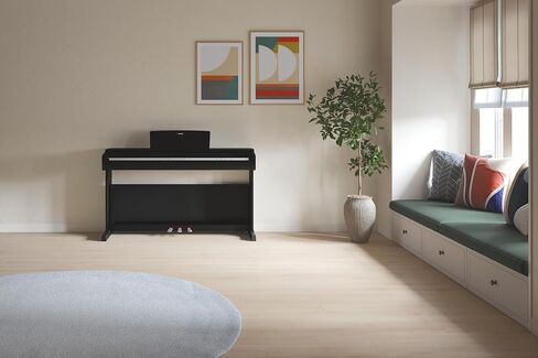 لوحة مفاتيح بيانو رقمية من سلسلة Yamaha Arius مكونة من 88 مفتاحًا للمبتدئين، حجم كامل، صوت بيانو كبير، وحدة ذات 3 دواسات، مقعد متضمن، تصميم كلاسيكي مستقيم باللون الأسود، YDP146B in Kuwait