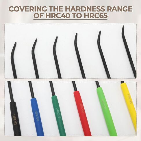 Hardness Testing File Set, HRC40-HRC65 Set of 6 Hardness Tester Checker File 7.1 inch Hardness Tester File kit with Oxford Cloth Storage Bag for Rough Estimation of Metal Rigidity in Kuwait