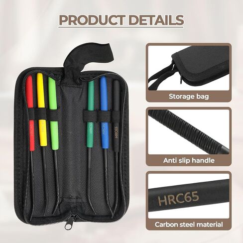 Hardness Testing File Set, HRC40-HRC65 Set of 6 Hardness Tester Checker File 7.1 inch Hardness Tester File kit with Oxford Cloth Storage Bag for Rough Estimation of Metal Rigidity in Kuwait