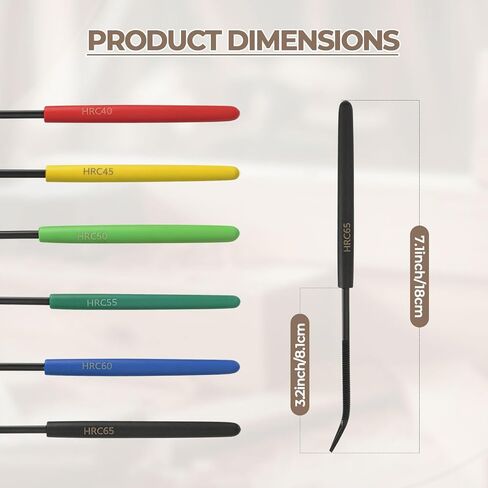 Hardness Testing File Set, HRC40-HRC65 Set of 6 Hardness Tester Checker File 7.1 inch Hardness Tester File kit with Oxford Cloth Storage Bag for Rough Estimation of Metal Rigidity in Kuwait