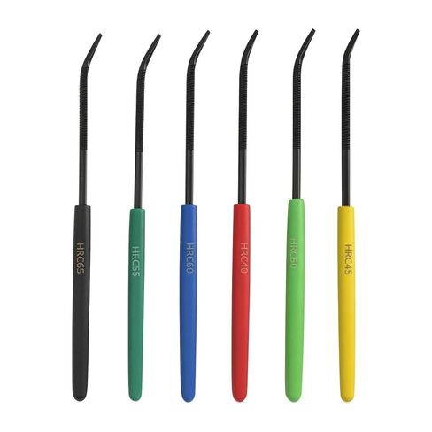 Set of 6 Hardness Tester Files,HRC40 to HRC65 Precision Metal Hardness Testing Kit with Oxford Storage Bag, 7.1" Carbon Steel Files for Industrial QC, Machining & Tool Manufacturing in Kuwait