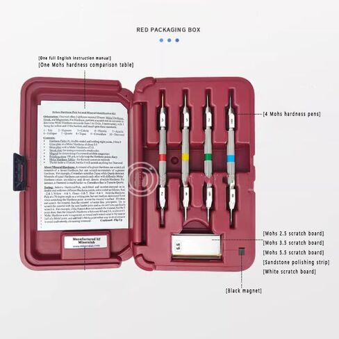 Mohs Hardness Test Kit, Mohs Hardness Picks, 4 Pack Mohs Hardness Tester, 2-9 Scratch Tester for Industrial Mineral Identification Kit Gem Jade Jewelry in Kuwait