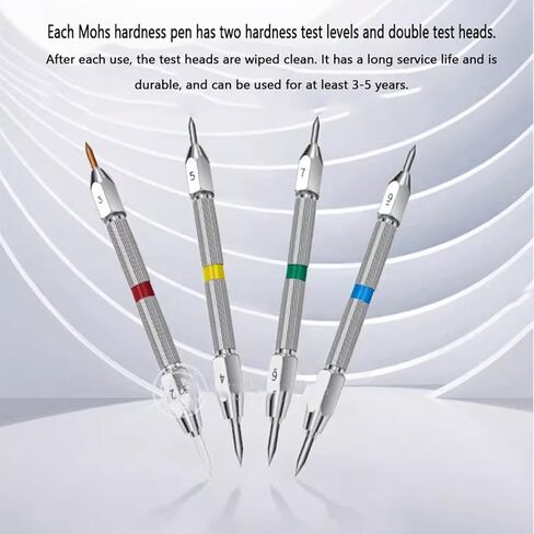 Mohs Hardness Test Kit, Mohs Hardness Picks, 4 Pack Mohs Hardness Tester, 2-9 Scratch Tester for Industrial Mineral Identification Kit Gem Jade Jewelry in Kuwait