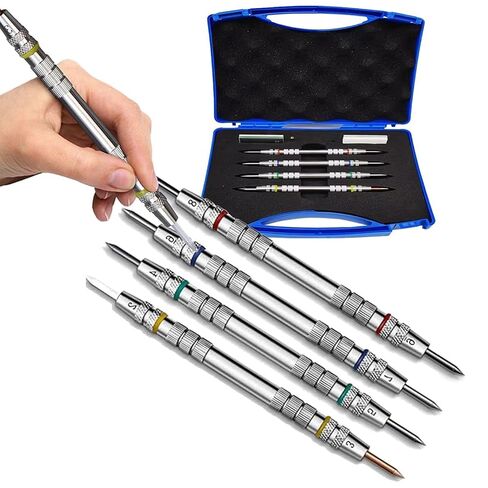 Mohs Hardness Test Kit – 4 Pack, 2-9 Scratch Tester Pen, Stainless Steel Hardness Picks with Storage Box, Single and Dual Head Design, for Mineral, Gemstone, Floor in Kuwait