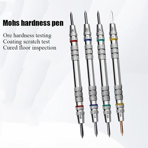 Mohs Hardness Test Kit – 4 Pack, 2-9 Scratch Tester Pen, Stainless Steel Hardness Picks with Storage Box, Single and Dual Head Design, for Mineral, Gemstone, Floor in Kuwait