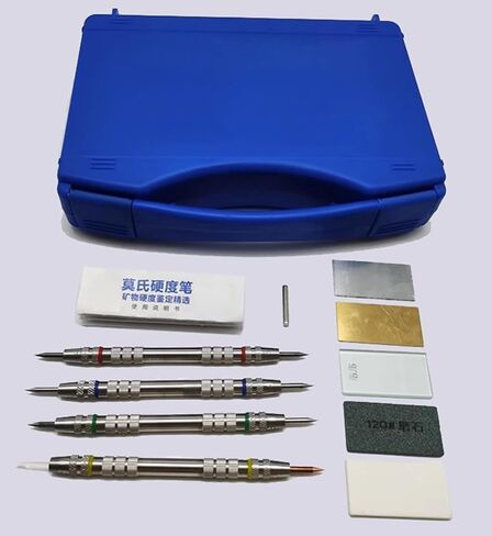 Mohs Hardness Test Kit – 4 Pack, 2-9 Scratch Tester Pen, Stainless Steel Hardness Picks with Storage Box, Single and Dual Head Design, for Mineral, Gemstone, Floor in Kuwait