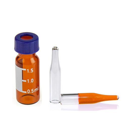 2ml Amber 9-425 Autosampler Vial 100pcs and 100pcs 300ul Vial Inserts, 6x31 mm Glass, Conical Base in Kuwait