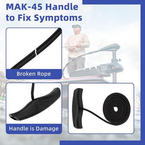 3 Pack MKA-45 Trolling Motor Rope & Handle Compatible with Minn Kota Trolling Motor Parts, Replacement for Maxxum and Edge Bow-Mount Trolling Motors Rope Handle in Kuwait