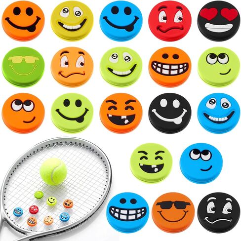 20 Pack Tennis Racket Vibration Dampeners, Funny Silicone Shock Absorbers for Tennis Racquets, Cute Decorative String Dampers for Men, Women, Teams, Clubs, Players and Tennist Gifts in Kuwait