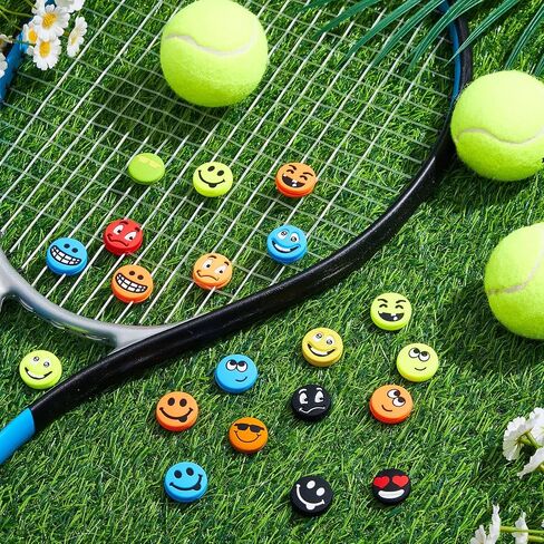 20 Pack Tennis Racket Vibration Dampeners, Funny Silicone Shock Absorbers for Tennis Racquets, Cute Decorative String Dampers for Men, Women, Teams, Clubs, Players and Tennist Gifts in Kuwait