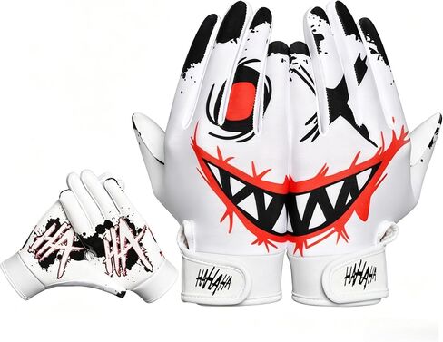 Youth Football Gloves, Non-Slip Kids Football Gloves with Super Sticky Grip Palm, Breathable Wide Receiver Glove Best Gifts for Boys Girls in Kuwait