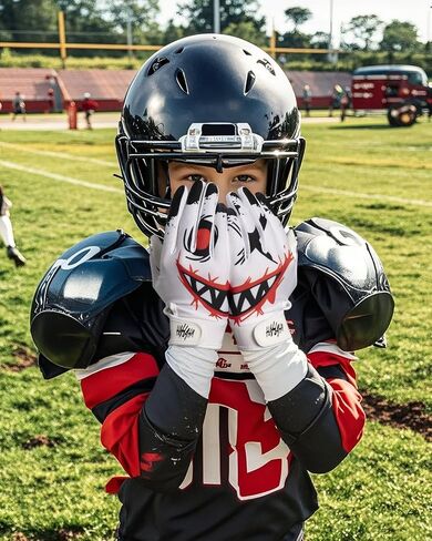 Youth Football Gloves, Non-Slip Kids Football Gloves with Super Sticky Grip Palm, Breathable Wide Receiver Glove Best Gifts for Boys Girls in Kuwait