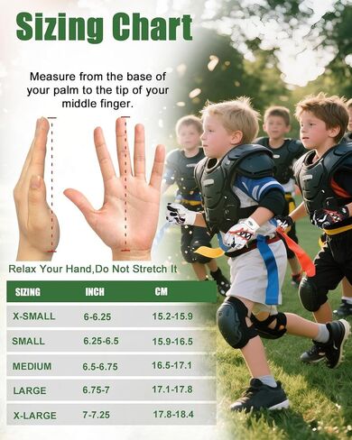 Youth Football Gloves, Non-Slip Kids Football Gloves with Super Sticky Grip Palm, Breathable Wide Receiver Glove Best Gifts for Boys Girls in Kuwait