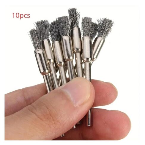 10 Pcs Wheel Wire Pen Brush Steel Cup Brush Rotary Tool Polishing Set Accessories Kit for Cleaning Grinding Polished in Kuwait