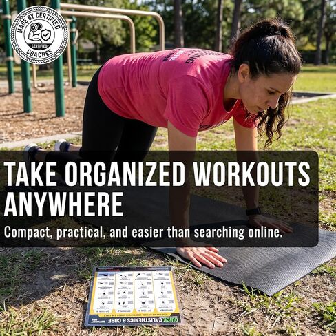 Calisthenics & Core Workout Poster – Bodyweight Exercise Wall Chart with QR Video Demos | Calisthenics & Core System, Actual Workouts, Free Video Support, Visual Workout Guides, Multiple Format Options in Kuwait