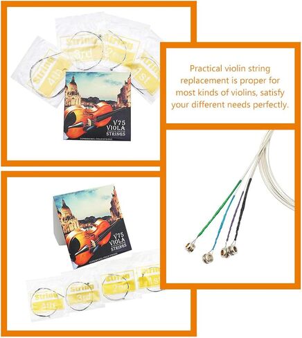Generic 4pcs Metal Strings Steel Core Replacement Strings for Beginners and Professionals Clear Sound Performance Practice and Concert Use in Kuwait