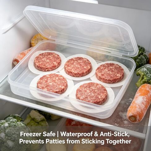 150Pcs 4.5 Inches Round Hamburger Patty Paper, Non Stick Silicone Paper Circles for Burger Press, Meat Patties Separator, Freezer & Oven Use, White in Kuwait