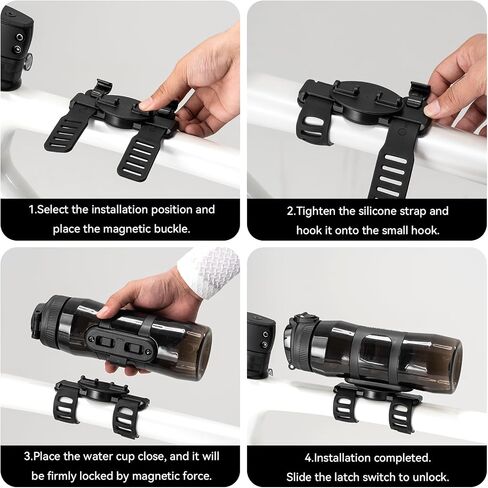 زجاجة مياه للدراجة من ROCKBROS خالية من مادة BPA زجاجة مياه لركوب الدراجات سعة 24 أونصة مع حامل مغناطيسي لدراجات MTB ودراجة الطريق والدراجة النارية والكرسي المتحرك in Kuwait