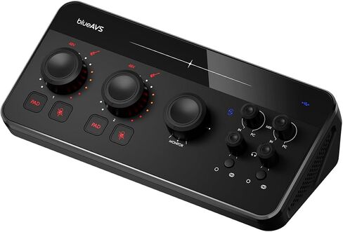 blueAVS (blueCaster TWO) واجهة صوت USB - واجهة تسجيل استوديو 24 بت/192 كيلو هرتز، USB-C و48 فولت Phantom Power ASIO Driver للجيتار والبودكاست والاستديو المنزلي DAW والبث والبث الصوتي in Kuwait