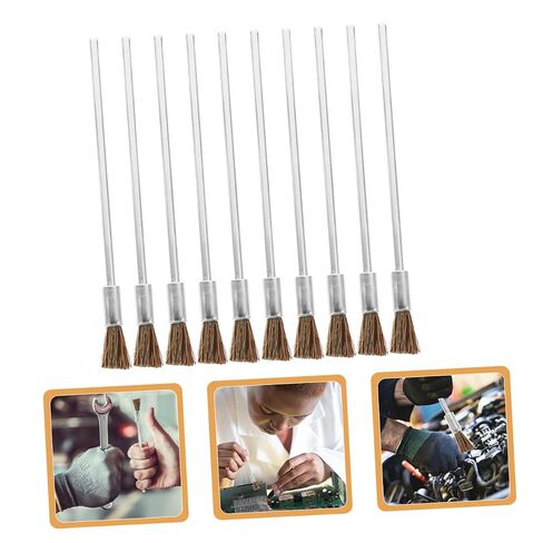 10pcs Drill Wire Brush Extended Handle and Horsehair Cleaning Brushes for Removal Circuit Board Cleaning and Deburring Tasks in Saudi Arabia