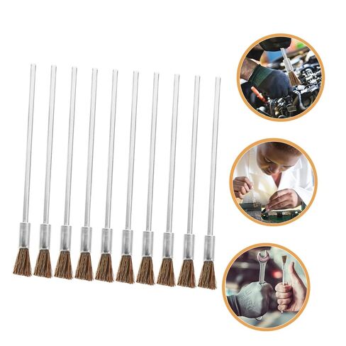 10pcs Drill Wire Brush Extended Handle and Horsehair Cleaning Brushes for Removal Circuit Board Cleaning and Deburring Tasks in Saudi Arabia