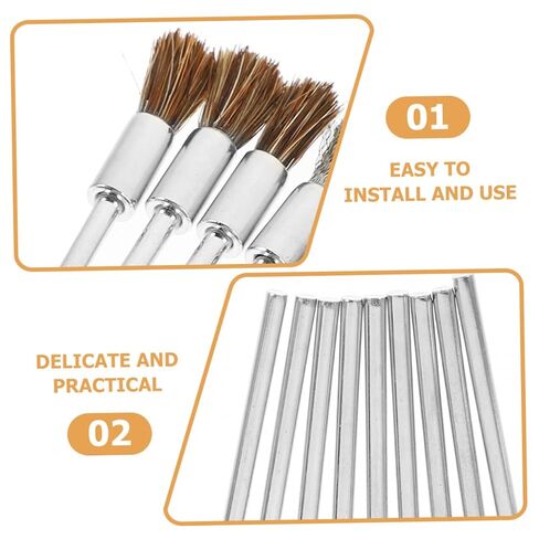 10pcs Drill Wire Brush Extended Handle and Horsehair Cleaning Brushes for Removal Circuit Board Cleaning and Deburring Tasks in Saudi Arabia