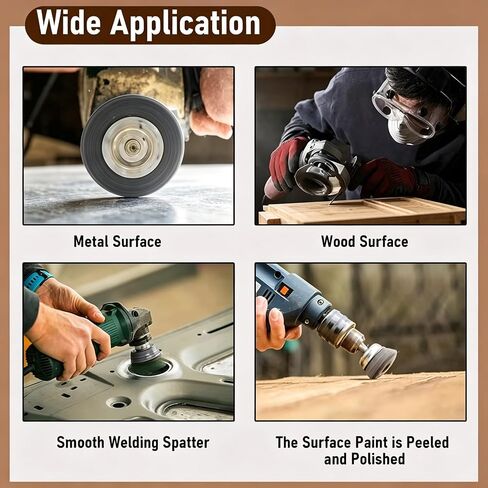3-Piece Wire Brush Set with 1/4" Hex Shank, Pen Cup & T-Type High-Carbon Steel Drill Brushes, Rust Paint Remover Deburring Polishing Tools for Metal Wood Automotive Workshop in Kuwait