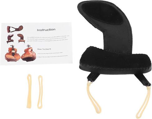 Violin Shoulder Rest Pad, Sheepskin Black Anti Slip Violin Chin Rest Cover Shock Absorption for Performance (3/4 to 4/4) in Kuwait