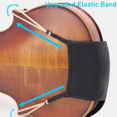 Violin Shoulder Rest Pad, Sheepskin Black Anti Slip Violin Chin Rest Cover Shock Absorption for Performance (3/4 to 4/4) in Kuwait